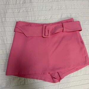 Women’s High-Waist Pink Belted Shorts